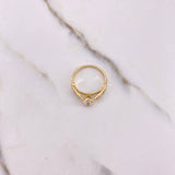 Anillo Solitario Puente 2.45gr / T5 1/2 / Circones Blancos Oro Amarillo &
