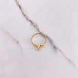 Anillo Solitario 1.8gr / T6 1/4 / Circones Blancos Oro Amarillo &