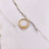 Anillo Solitario Puente 3.2gr / T7 / Circones Blancos Oro Amarillo &