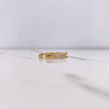Anillo Solitario Puente 3.2gr / T7 / Circones Blancos Oro Amarillo &