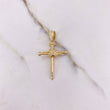 Dije Cruz Clavo 3.7gr / 3.8cm / Circones Blancos Oro Amarillo &