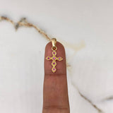 Dije Cruz  1.25gr / 2.5cm / Circones Fucsias Oro Rosa $