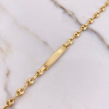 Pulso Bebé GC 2.45gr / 12cm / 4mm Placa Rectangular Bordeada Oro Amarillo $