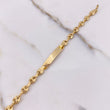 Pulso Bebé GC 2.45gr / 14cm / 4mm Placa Rectangular Lisa Oro Amarillo $