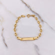 Pulso Bebé GC 2.6gr / 14cm / 4mm Placa Rectangular Bordeada Oro Amarillo $