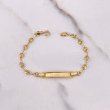 Pulso Bebé GC 1.7gr / 13cm / 3mm Placa Rectangular Bordeada Oro Amarillo $