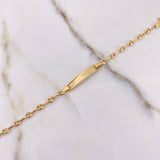 Pulso Bebé GC 1.65gr / 13cm / 3mm Placa Rectangular Bordeada Oro Amarillo $