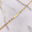 Pulso Bebé GC 1.75gr / 15cm / 3mm Placa Rectangular Lisa Oro Amarillo $