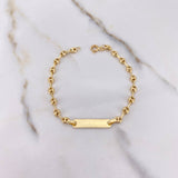 Pulso Bebé GC 1.75gr / 15cm / 3mm Placa Rectangular Lisa Oro Amarillo $