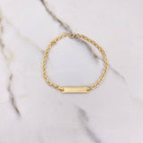 Pulso Bebé Ojiva 1.35gr / 16cm / 3mm Placa Rectangular Lisa Oro Amarillo $
