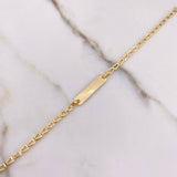 Pulso Bebé Ojiva 1.35gr / 16cm / 3mm Placa Rectangular Lisa Oro Amarillo $