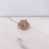 Anillo Bolsa Dinero 9.45gr / T11 1/2 / Circones Blancos Dos Oros Blanco Rosa $