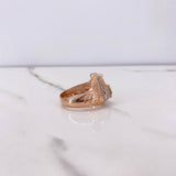 Anillo Bolsa Dinero 9.45gr / T11 1/2 / Circones Blancos Dos Oros Blanco Rosa $