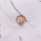 Anillo Bolsa Dinero 9.45gr / T11 1/2 / Circones Blancos Dos Oros Blanco Rosa $