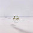 Anillo Silueta Corazon 1.45gr / T7 / Circones Verdes Blancos Oro Amarillo $