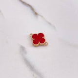 Herraje Trebol 3.35gr / 2.1cm / Ceramica Roja Oro Rosa Nac.Esp. $
