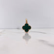 Dije Trebol 3.35gr / 2.6cm / Malaquita Verde Oro Rosa Nac.Esp. &