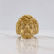 Anillo Rostro Cristo 13.15gr / T11 1/4 / Circones Blancos Oro Amarillo $