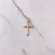 Dije Cruz 0.8gr / 3.3cm / Puntas Lisas Oro Rosa $