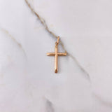 Dije Cruz 0.8gr / 3.3cm / Puntas Lisas Oro Rosa $