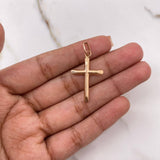 Dije Cruz 0.8gr / 3.3cm / Puntas Lisas Oro Rosa $