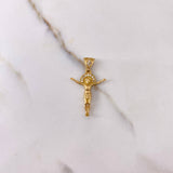 Dije Cristo 3.05gr / 3cm / Circones Blancos Oro Amarillo $