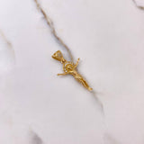 Dije Cristo 3.05gr / 3cm / Circones Blancos Oro Amarillo $