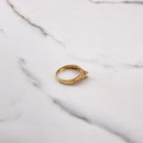 Anillo Arco Doble 2.2gr / T6 1/2 / Circones Blancos Oro Amarillo $