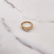 Anillo Arco Doble 2.2gr / T6 1/2 / Circones Blancos Oro Amarillo $