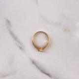 Anillo Arco Doble 2.2gr / T6 1/2 / Circones Blancos Oro Amarillo $