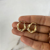 Candongas Entorchadas 2.8gr / 2cm / Lisas Rustico Oro Amarillo $