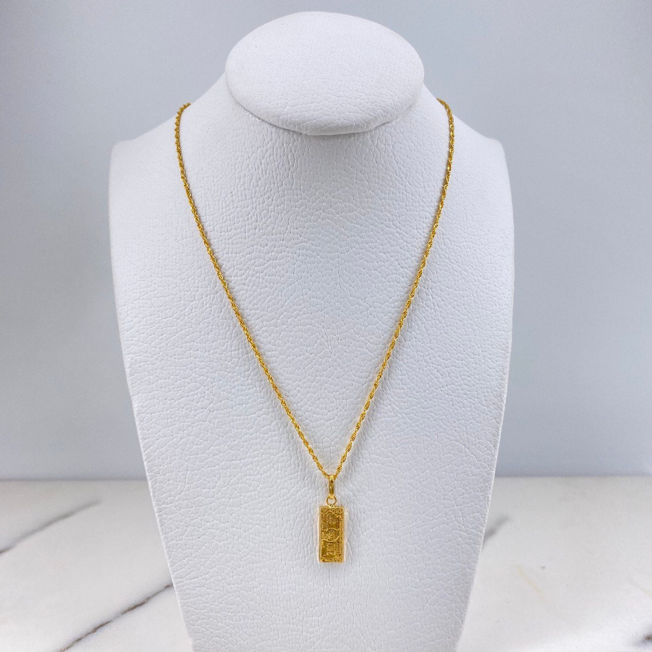 Cadena Lazo 1.05gr / 60cm + Dije Dolar 0.60gr / 2cm Oro Amarillo (Oferta) $