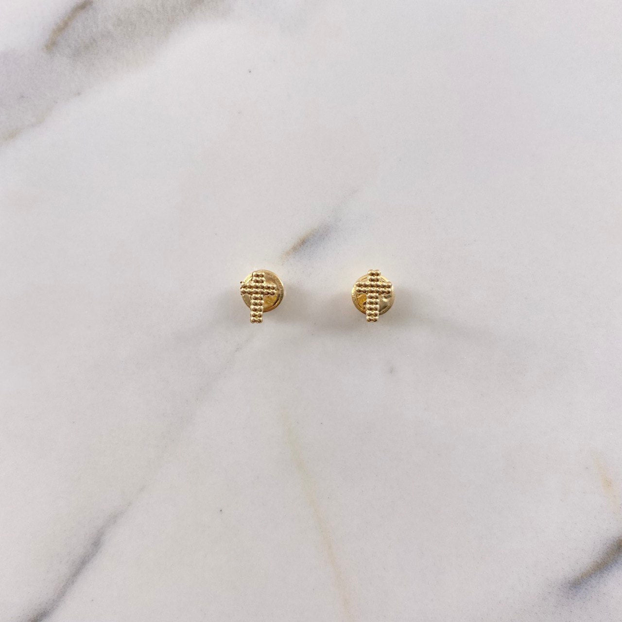 Topos Cruz 0.4gr / Relieve Oro Amarillo &