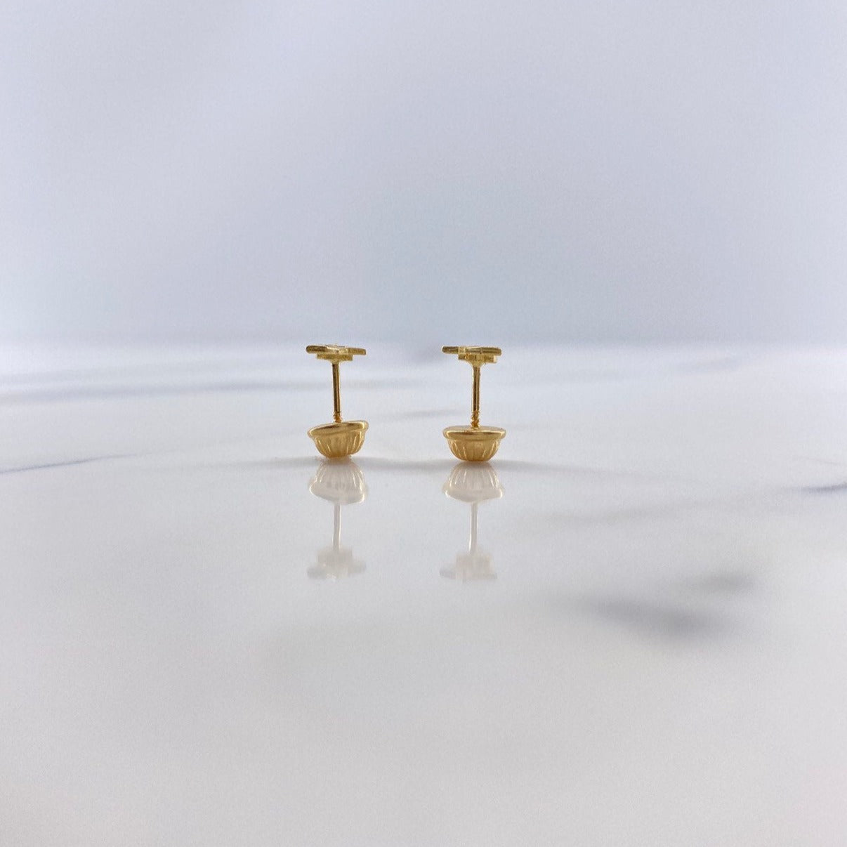 Topos Estrella 0.65gr / Circon Blanco Oro Amarillo &