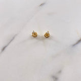 Topos Estrella 0.65gr / Circon Blanco Oro Amarillo &