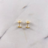 Topos Estrella 0.65gr / Circon Blanco Oro Amarillo &