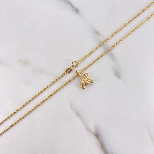 Cadena Lazo 0.95gr / 50cm + Dije Tortuga 0.50gr / 1.5cm Oro Amarillo (Oferta) $