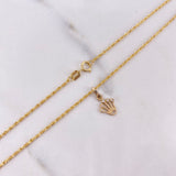 Cadena Lazo 0.95gr / 50cm + Dije Corona Circones Blancos 0.40gr / 1.5cm Oro Amarillo (Oferta) $