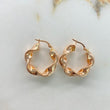 Candongas Azir Trenzadas 4.7gr / 2.5cm / Lisa Oro Rosa &