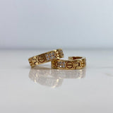 Candongas Tornillo 6.55gr / 1.5cm / Circones Blancos Oro Amarillo &