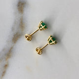 Topos Circulo 1.3gr / 1.3cm / Esmeralda 76pts Seis Garras Oro Amarillo (Joya) $