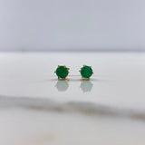 Topos Circulo 1.3gr / 1.3cm / Esmeralda 76pts Seis Garras Oro Amarillo (Joya) $