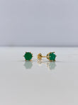 Topos Circulo 1.6gr / 1.5cm / Esmeralda 73pts Seis Garras Oro Amarillo (Joya) $