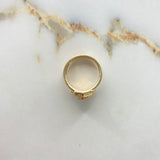 Anillo Sello RX 8.4gr / 10 1/2 / Circones Blancos Tres Oros $