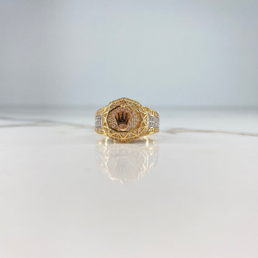 Anillo Sello RX 8.4gr / 10 1/2 / Circones Blancos Tres Oros $