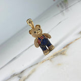 Dije Oso Articulado Overol 13.45gr / 4.2cm / Circones Colores Oro Amarillo $