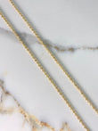 Cadena Militar 18.9gr / 60cm / 3mm Bolas Diamantadas Oro Amarillo &