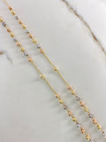 Rosario Virgen Milagrosa 12.35gr / 75cm / 4mm Bolas Diamantadas Tres Oros