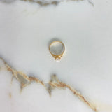 Anillo Solitario 1.95gr / T6 / Hoja Circones Blancos Oro Amarillo &