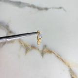 Anillo Solitario 1.95gr / T6 / Hoja Circones Blancos Oro Amarillo &